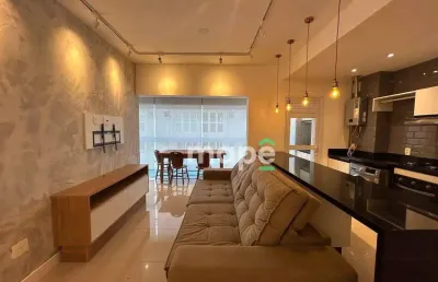 Apartamento com 1 dormitório para alugar, 57 m² por r$ 6.500,00/mês - gonzaga - santos/sp