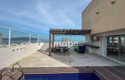 Cobertura duplex com vista do mar à venda, 350 m² - gonzaga - santos/sp