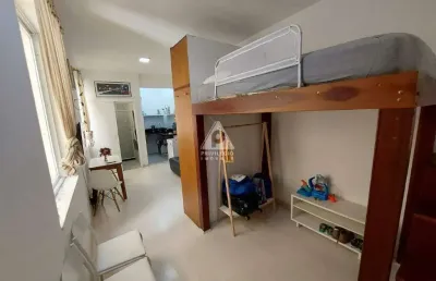 Apartamento conjugado, 1 sala, 1 banheiro, cozinha, 33m² - botafogo - rj.