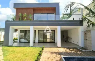 Casa duplex em condomínio - com 4 suítes, piscina, quintal, varanda goumert - vargem pequena