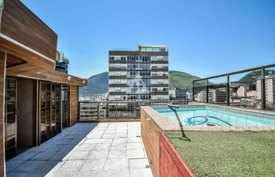 Cobertura, 4 quartos, suíte, varanda, piscina, 245 mts, vistas para o mar, lagoa, cristo, 1 vaga de garagem, em ipanema.