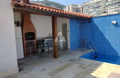 Cobertura triplex com 3 quartos, 1 suíte, churrasqueira, piscina e 2 vagas em ipanema - rj