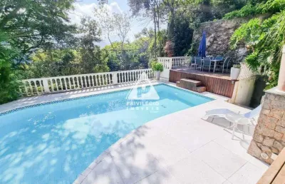 Casa triplex com piscina e vista para o cristo – gávea, 6 suítes, 3 vagas!