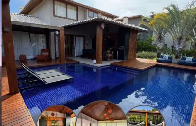 Casa a venda 4 suítes porteira fechada no ilha dos pássaros - praia do forte
