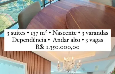 Apartamento 3 suítes 137 m2 vista mar colina a patamares