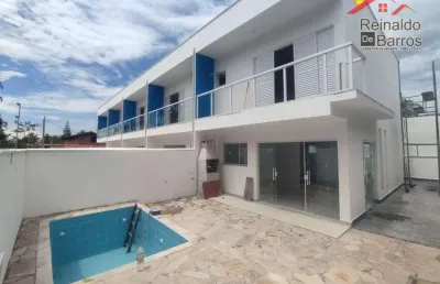 Sobrado em condomínio com 2 dormitórios e piscina à venda, por r$ 374.000 - bopiranga - itanhaém/sp