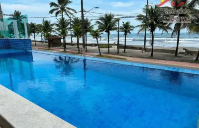 Apartamento frente mar com 2 dormitórios à venda, 71 m² por  vila atlântica - mongaguá/sp