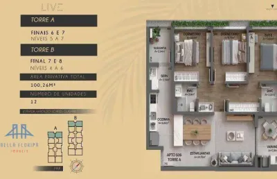 Apartamento com 3 dormitórios à venda, 100 m² por r$ 1.886.000,00 - cacupé - florianópolis/sc