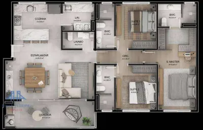 Apartamento com 3 dormitórios à venda, 128 m² por r$ 2.053.000,00 - cacupé - florianópolis/sc