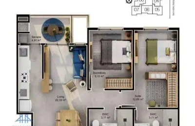 Apartamento com 2 dormitórios à venda, 64 m² por r$ 1.026.000,00 - cacupé - florianópolis/sc