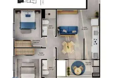 Apartamento com 2 dormitórios à venda, 63 m² por r$ 1.128.000,00 - cacupé - florianópolis/sc
