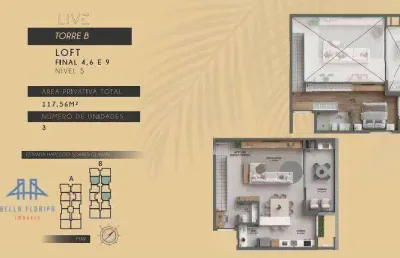 Loft com 1 dormitório à venda, 117 m² por r$ 1.729.000,00 - cacupé - florianópolis/sc