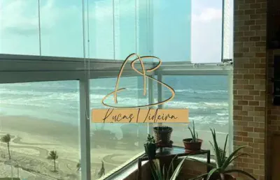 Apartamento de 02 dormitórios com 01 suite prédio frente mar. divisa mongagua x praia grande