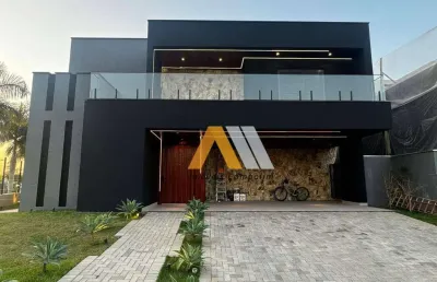 Casa de esquina com 5 suítes em construção alphaville nova esplanada iv