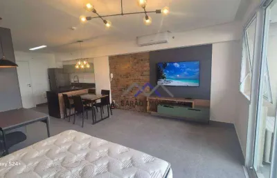 Flat com 1 dormitório para alugar, 45 m² por r$ 4.200,00/mês - vila arens i - jundiaí/sp
