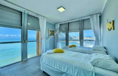 Apartamento frente mar na pitangueiras no guarujá | mobiliado