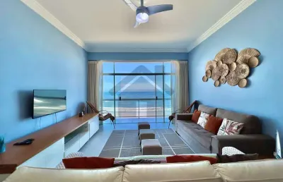 Apartamento frente mar à venda na pitangueiras no guarujá | rico em decoração