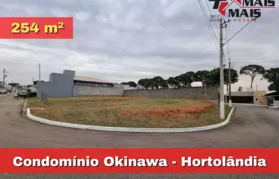 Terreno de esquina 254m² no condomínio okinawa em hortolândia