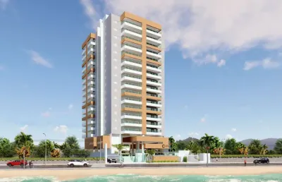 Lindo apartamento para venda possui 75 metros quadrados com 2 quartos, prédio frente ao mar em mongaguá