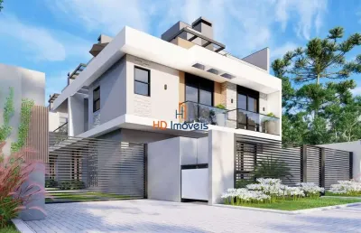 Sobrado alto padrão com 3 quartos (suíte), terraço e churrasqueira à venda por r$ 899.000 - hauer - curitiba/pr