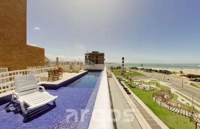 Smart residence, apartamento mobiliado com varanda e vista para o mar, 50m², na coroa do meio. condomínio com piscina na cobertura, a apenas 150 m da praia.