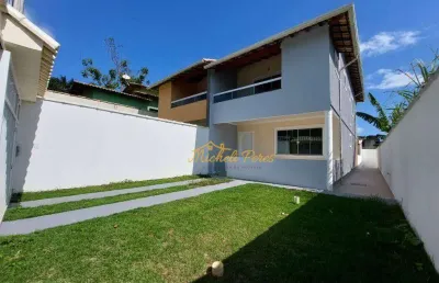 Excelente casa duplex meio lote com quintal, área gourmet, 4 quartos, à venda, 130 m² - extensão novo rio das ostras/centro - rio das ostras/rj