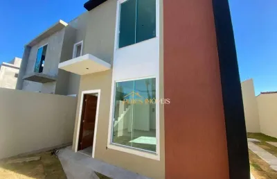 Casa próximo a praia com 3 dormitórios à venda, 90 m² por r$ 430.000 - praia mar - rio das ostras/rj