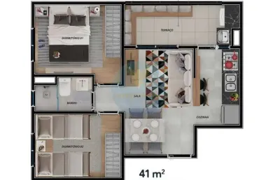 Apartamento com 2 quartos à venda na rua tomás sepé, 615, granja viana, cotia, 41 m2 por r$ 279.000