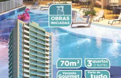 Apartamento com aproximadamente 70m2, 3 quartos sendo 1 suíte, lazer completo!