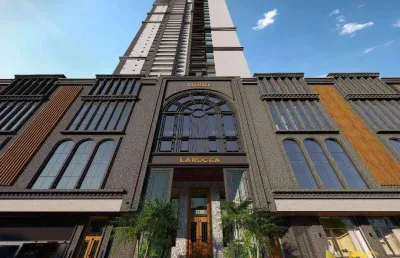 Apartamento em andar intermediário com vista mar no centro de itapema.
