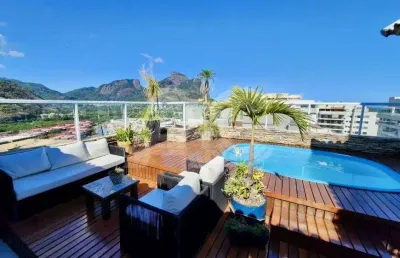 Cobertura com 3 quartos à venda na rua jornalista henrique cordeiro, barra da tijuca, rio de janeiro, 200 m2 por r$ 2.199.000