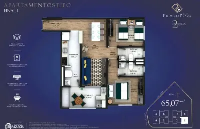 Apartamento para venda em praia grande, guilhermina, 2 dormitórios, 1 suíte, 2 banheiros, 1 vaga