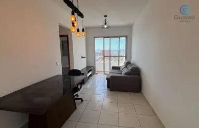 Alugo apartamento 02 dormitórios com mobília, lazer completo na cobertura, 01 vaga de garagem, próximo da unimes/unilus, encruzilhada, santos.