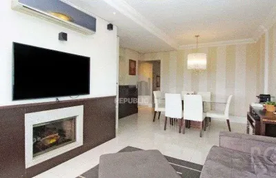 Apartamento para venda  -  2 dormitórios,  1 suite,  andar alto,  lareira, churr