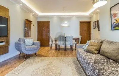 Vende-se luxuoso apartamento 3 quartos com suíte, 2 vagas, lareira, churrasqueir
