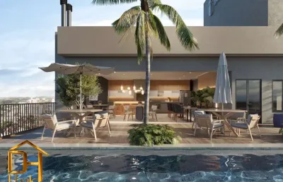 Apartamento na planta com 2 quartos, sacada com churrasqueira, 1 vaga de garagem e ampla área de lazer