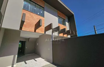 Sobrado novo com 2 dormitórios à venda, 79 m² por r$ 320.000 - bela vista - gaspar/sc