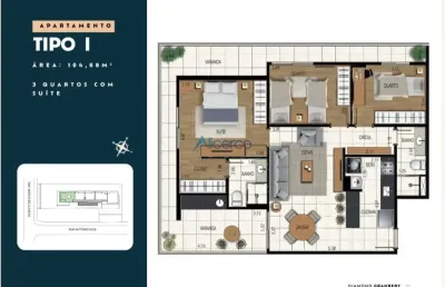 Apartamento com 03 quartos, 02 vagas garagem e área de lazer completa no centro