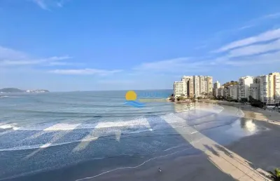 Cobertura frente mar na praia das astúrias, vista mar - guarujá/sp