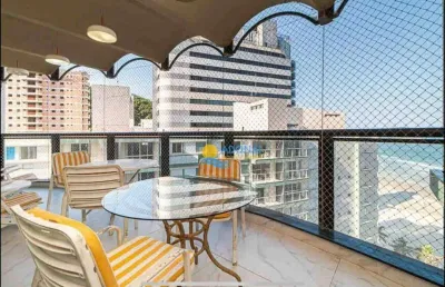 Apartamento frente ao mar à venda com vista total, lazer completo e 2 vagas na praia das astúrias - guarujá/sp