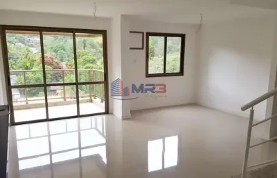 Cobertura com 3 quartos à venda na estrada do guanumbi, 630, freguesia (jacarepaguá), rio de janeiro, 166 m2 por r$ 750.000