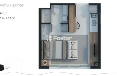Apartamento com 1 quarto à venda na rua almirante tamandaré, 150, floresta, porto alegre, 17 m2 por r$ 279.000