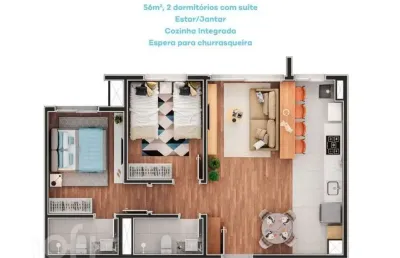 Apartamento com 2 quartos à venda na rua tenente ary tarrago, 2575, passo das pedras, porto alegre, 56 m2 por r$ 365.000