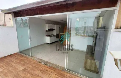 Cobertura impecável ótima disposição de 79m² (39m²+39m²), 2 quartos sendo 1 suíte, à venda por r$ 350.000 - vila progresso, santo andré/sp