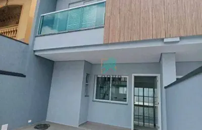 Sobrado novo, com ótima disposição de 150m² composto por 3 quartos 3 suíte, à venda por r$1.115.000 - vila maria, santo andré/sp
