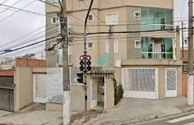 Cobertura ótima disposição de 92m² sendo (46m²+ 46m²) bem distribuído, 2 quartos sendo 1 suíte, à venda por r$ 425.000 - vila apiaí, santo andré/sp