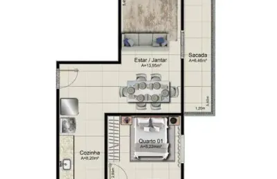 Apartamento com 2 quartos à venda na Rua Água Boa, 32, Centro América, Cuiabá