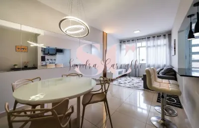 Apartamento 2 dormitórios, mobiliado para locação no boqueirão, santos/sp