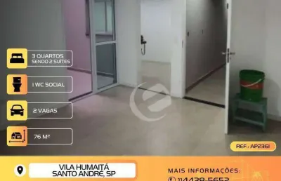 Apartamento à venda, 76 m² por r$ 423.999,99 - vila camilópolis - santo andré/sp
