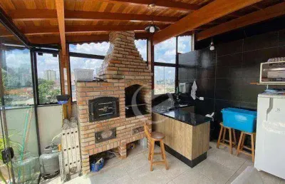Cobertura com 2 dormitórios à venda, 90 m² por r$ 480.000,00 - vila scarpelli - santo andré/sp